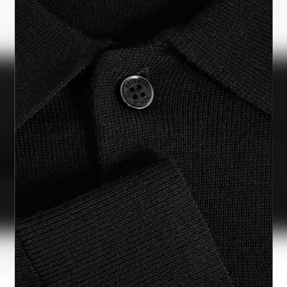 🖤BUY 2 GET 1 FREE Reiss Black Long Sleeve Polo Shirt - Picture 7 of 14